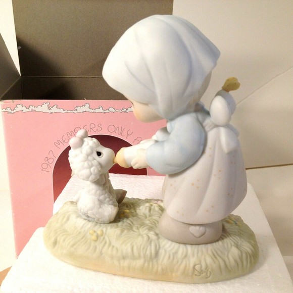 PRECIOUS MOMENTS  Feed My Sheep 1987 Members Only Figurine PM-871 w/Box - Picture 6 of 12